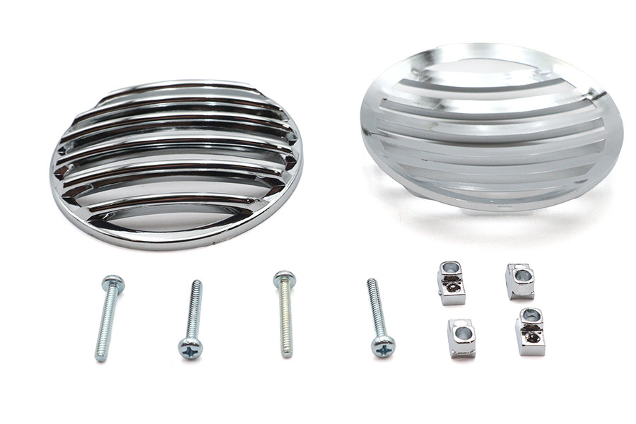 V-Twin #12-6041 - Turn Signal Lens Grille Set Chrome
