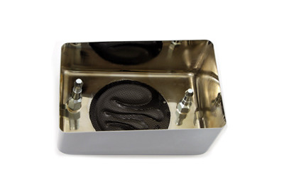 V-Twin - Chrome Ignition Module Cover with Black Flame