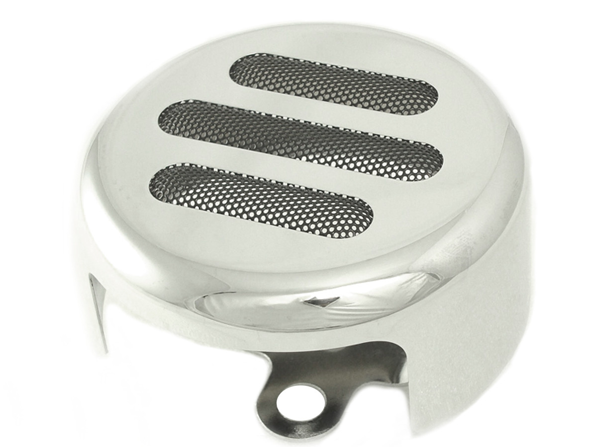 V-Twin #77130B4 - Slotted Style Round Horn Cover Chrome