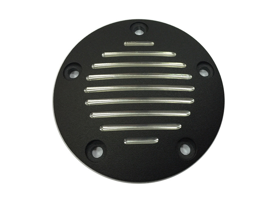 V-Twin #77831B - Grooved Ignition System Cover 5-Hole Black