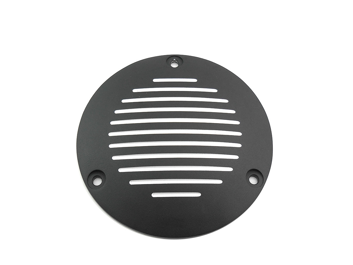 V-Twin #77693B - Black Grooved 3-Hole Derby Cover