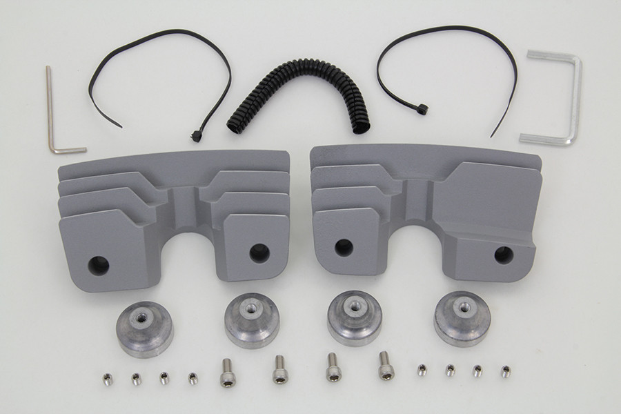 V-Twin #63423 - Head Bolt and Spark Plug Cover Kit Silver
