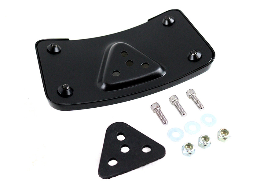 V-Twin #76596B - License Plate Bracket Curved Laydown Style Black