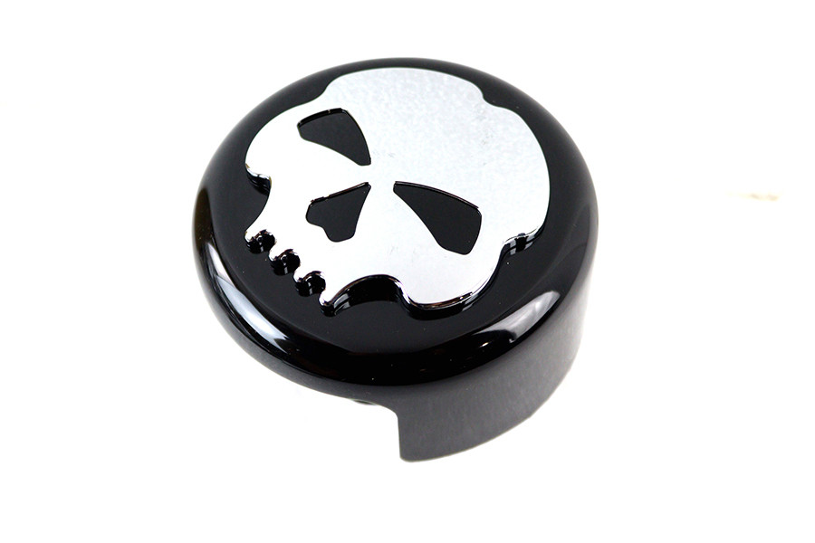 V-Twin #78291B - Skull Horn Cover Black