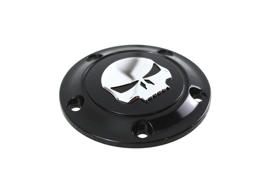 V-Twin #78282B - Skull Ignition System Cover 5-Hole Black