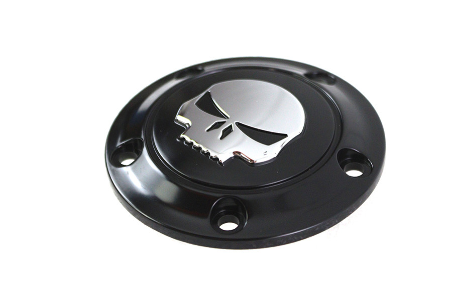 V-Twin #78282B - Skull Ignition System Cover 5-Hole Black