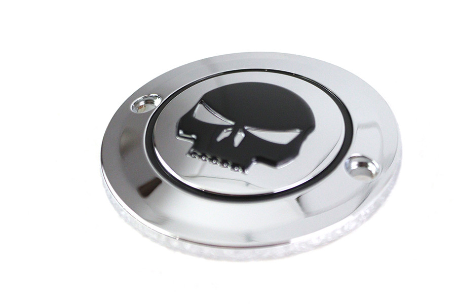 V-Twin #78283 - Skull Ignition System Cover 2-Hole Chrome
