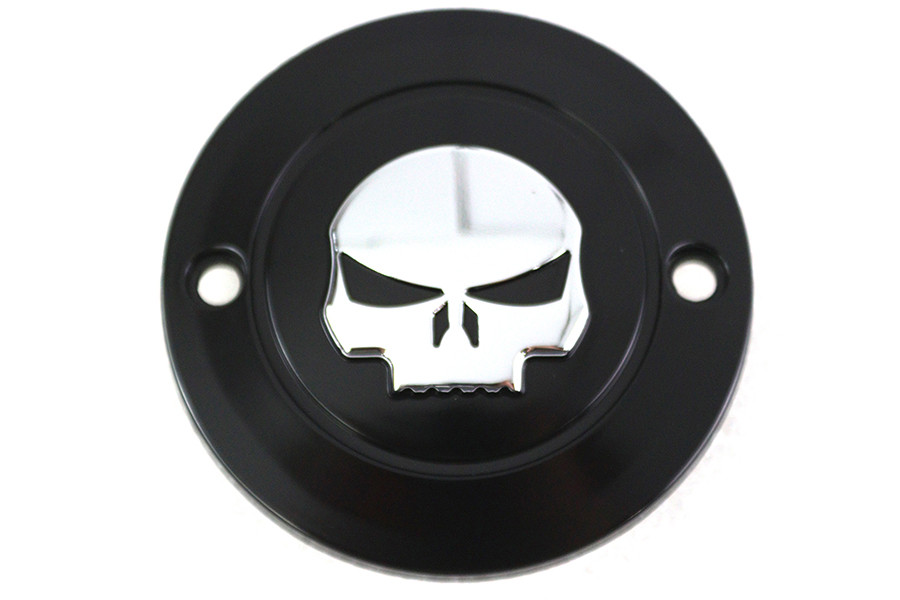 V-Twin #78283B - Skull Ignition System Cover 2-Hole Black