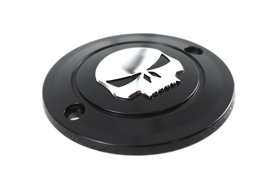 V-Twin #78283B - Skull Ignition System Cover 2-Hole Black
