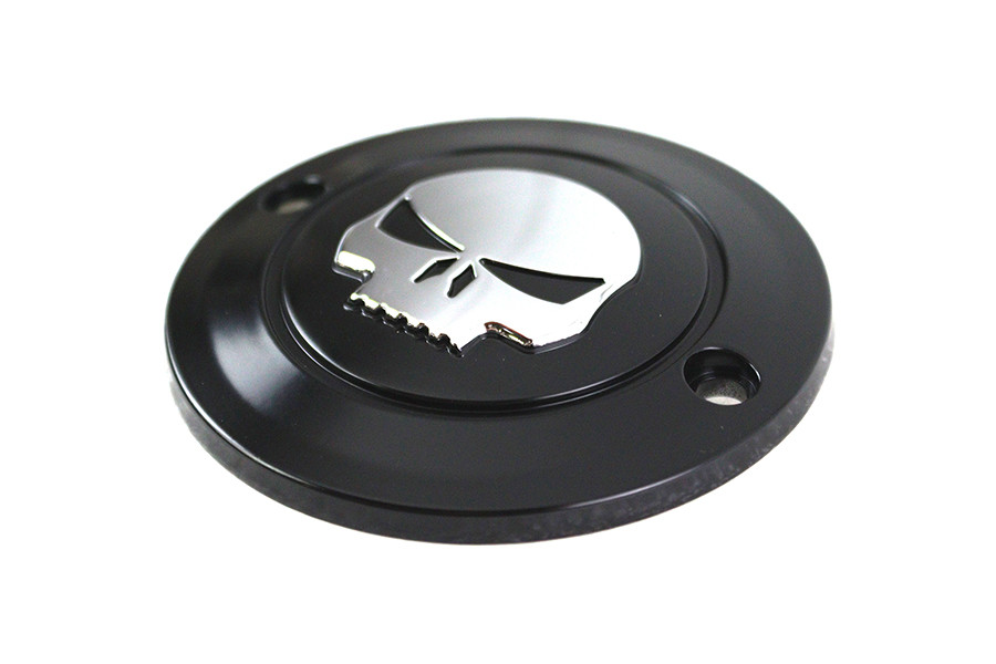 V-Twin #78283B - Skull Ignition System Cover 2-Hole Black