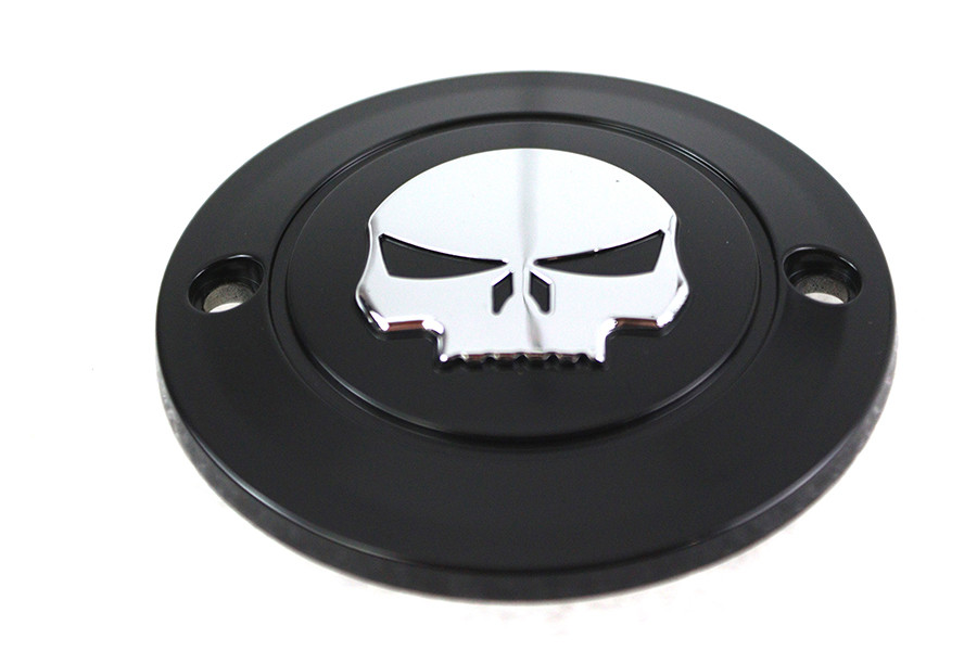 V-Twin #78283B - Skull Ignition System Cover 2-Hole Black