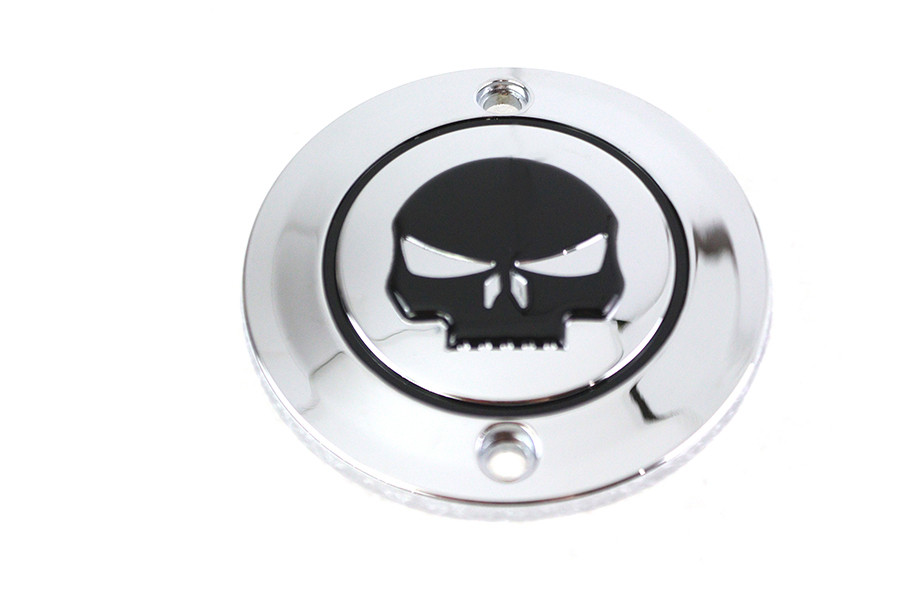V-Twin #78284 - Skull Ignition System Cover 2-Hole Chrome