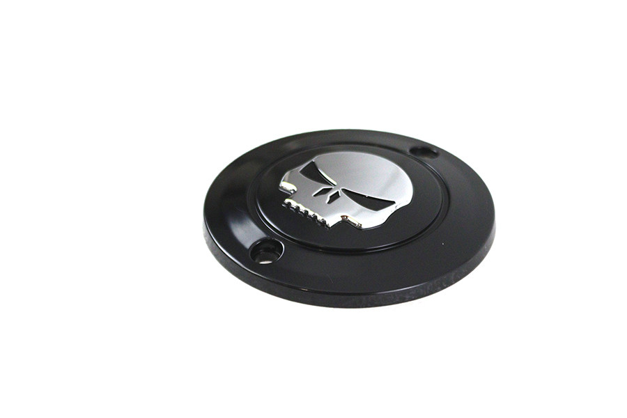 V-Twin #78284B - Skull Ignition System Cover 2-Hole Black