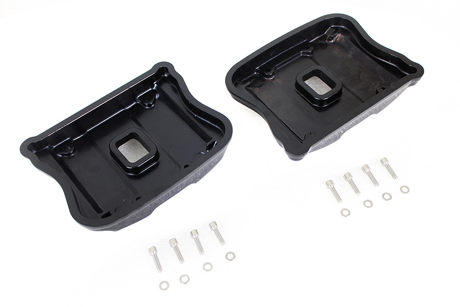V-Twin - Black Accent XL Rocker Box Cover Set