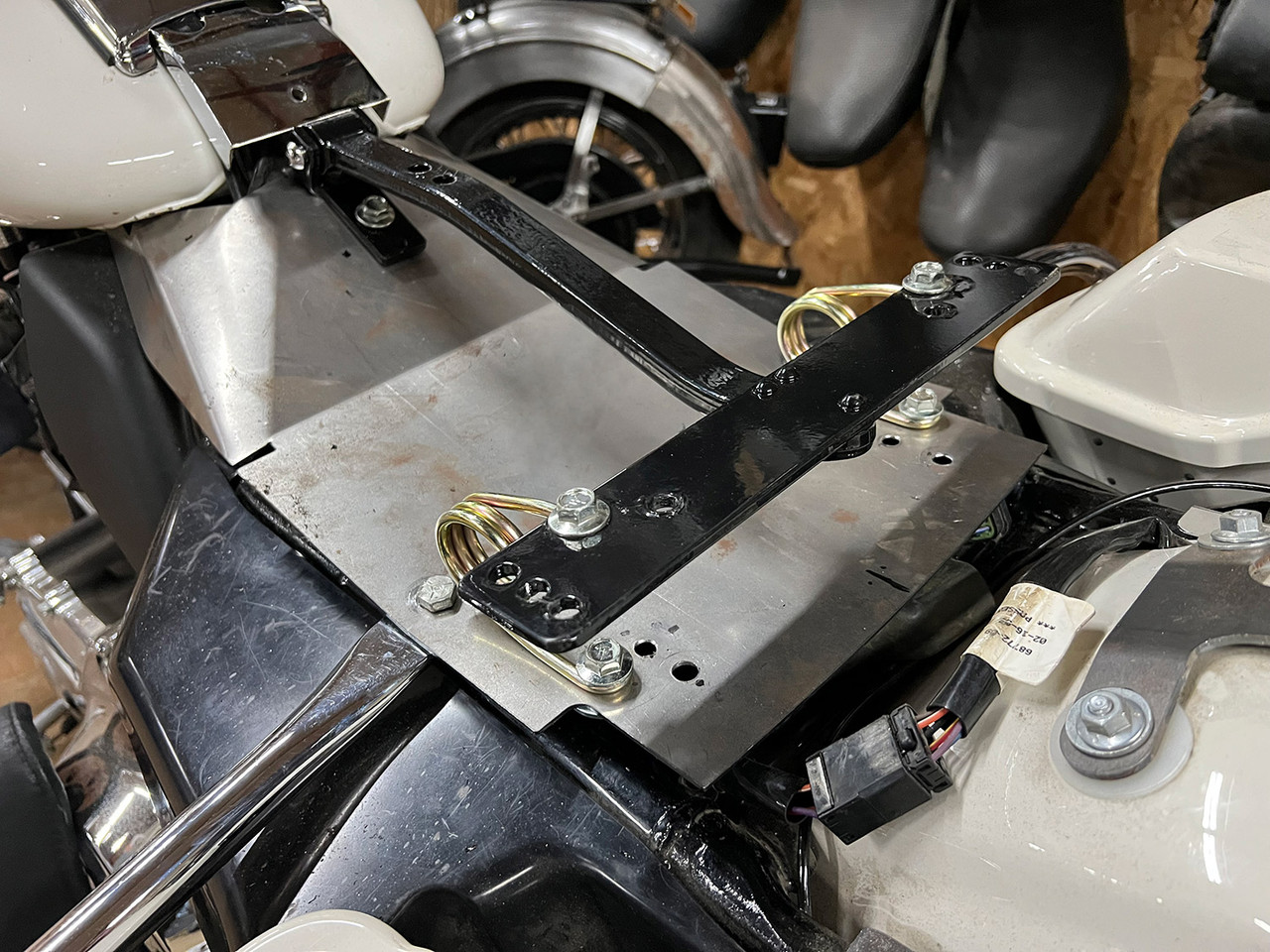 V-Twin #D-2907 - Seat Base Mount Plate Black