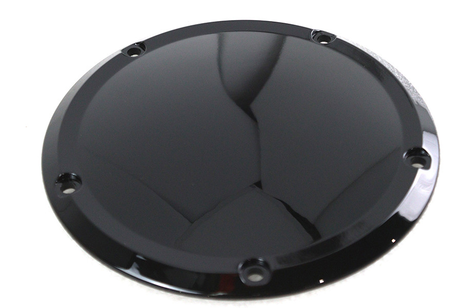 V-Twin #77926B - Gloss Black 5 Hole Smooth Derby Cover