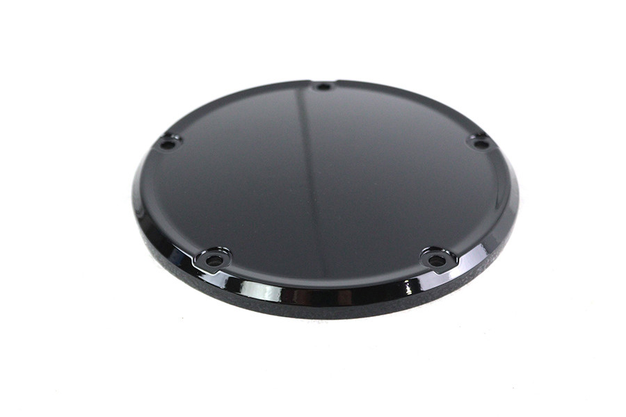 V-Twin #78617B - M8 Gloss Black 5-Hole Smooth Derby Cover
