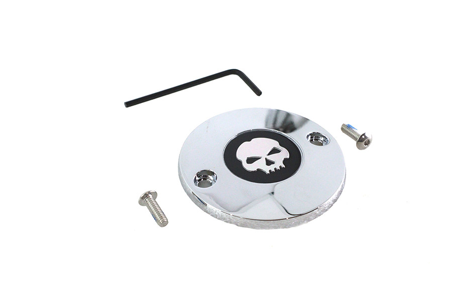 V-Twin #78506S - M8 Ignition System Cover Skull Chrome