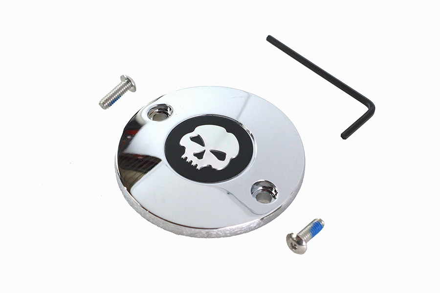 V-Twin #78506S - M8 Ignition System Cover Skull Chrome