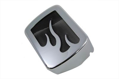 V-Twin #63098B3 - Chrome Coil Cover with Flame Accent