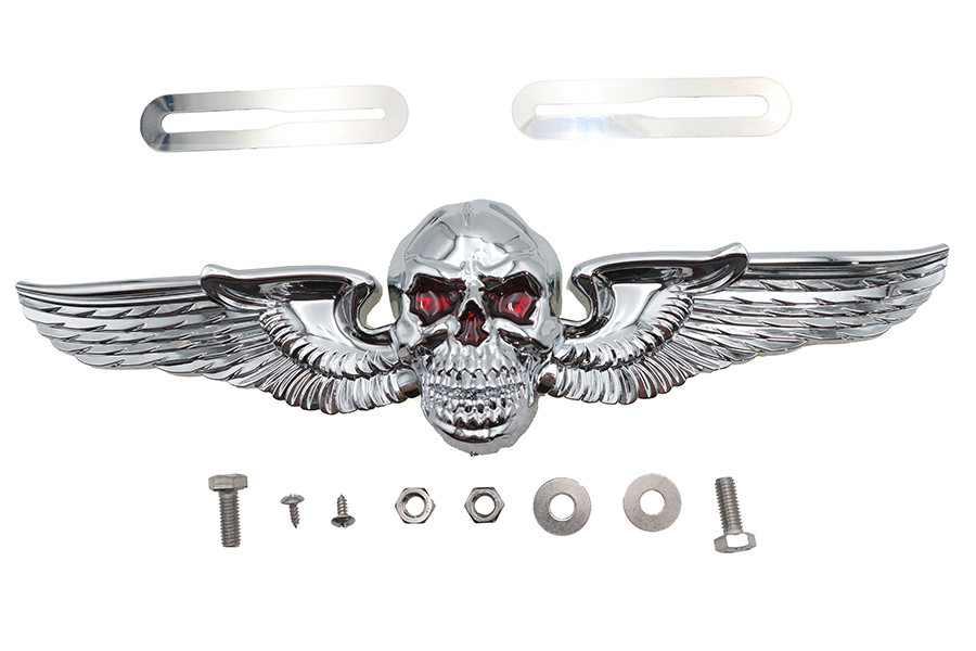 V-Twin #O91-6312 - Skull Wing License Plate Ornament