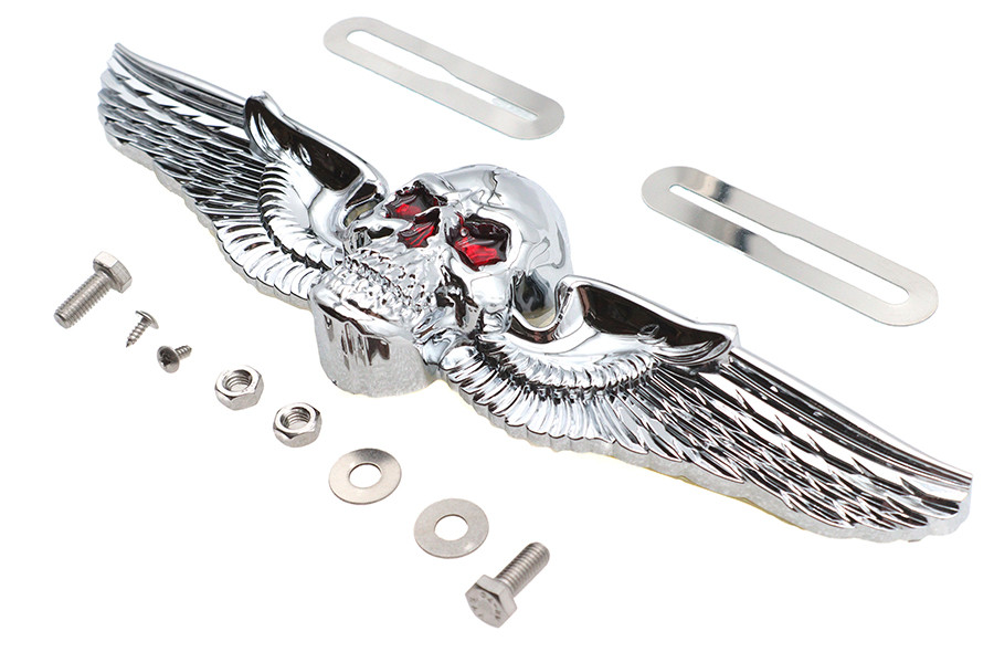 V-Twin #O91-6312 - Skull Wing License Plate Ornament