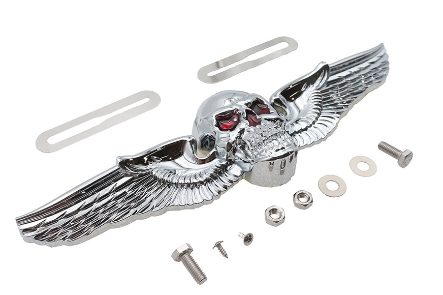 V-Twin #O91-6312 - Skull Wing License Plate Ornament
