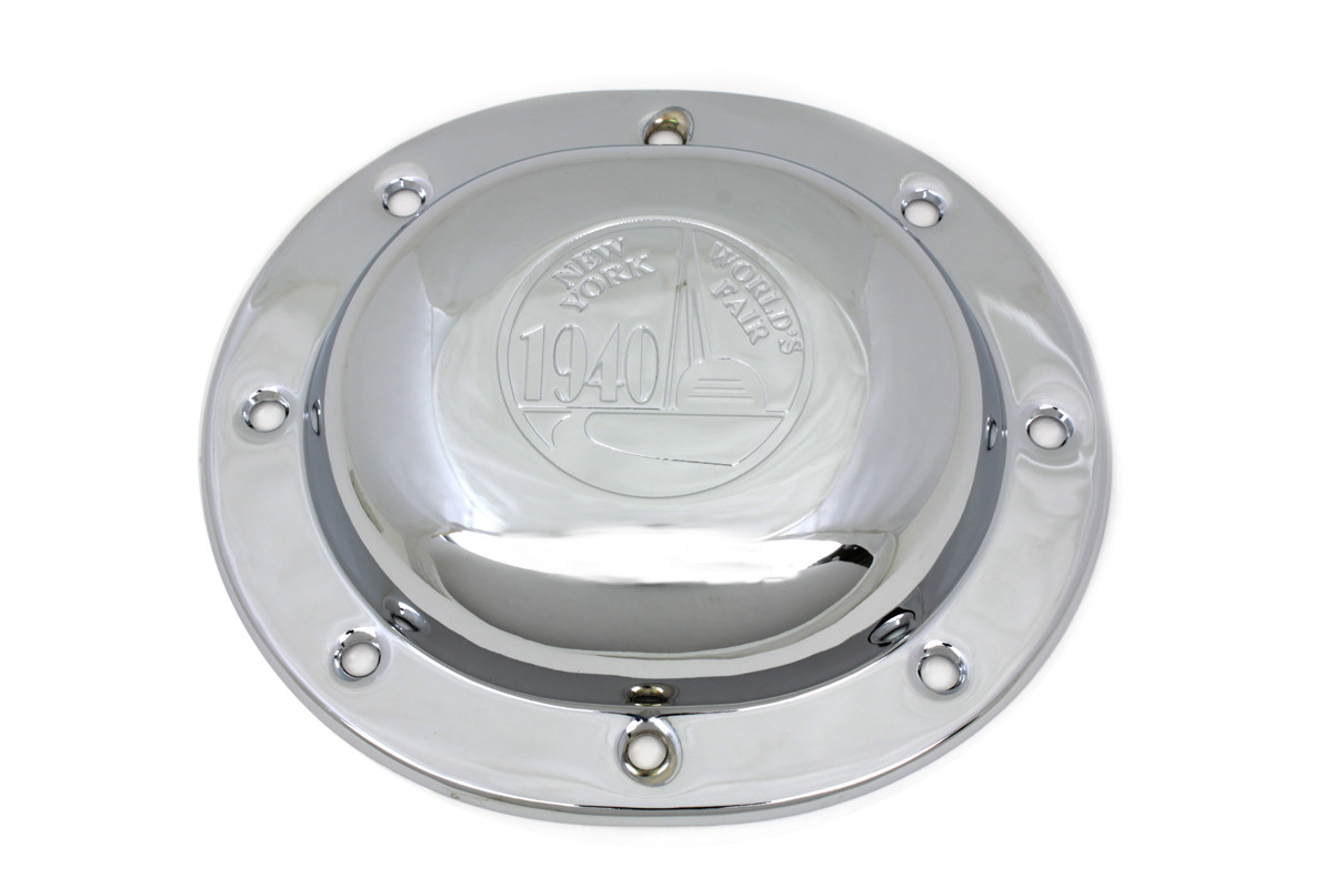 V-Twin #14012D - Chrome Derby Cover World's Fair