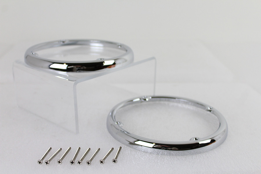 V-Twin #78269 - Chrome Rear Tour-Pak Speaker Trim Set