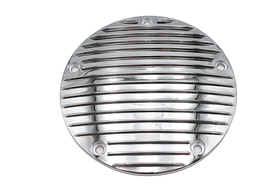 V-Twin #71031 - Finned Derby Cover Chrome