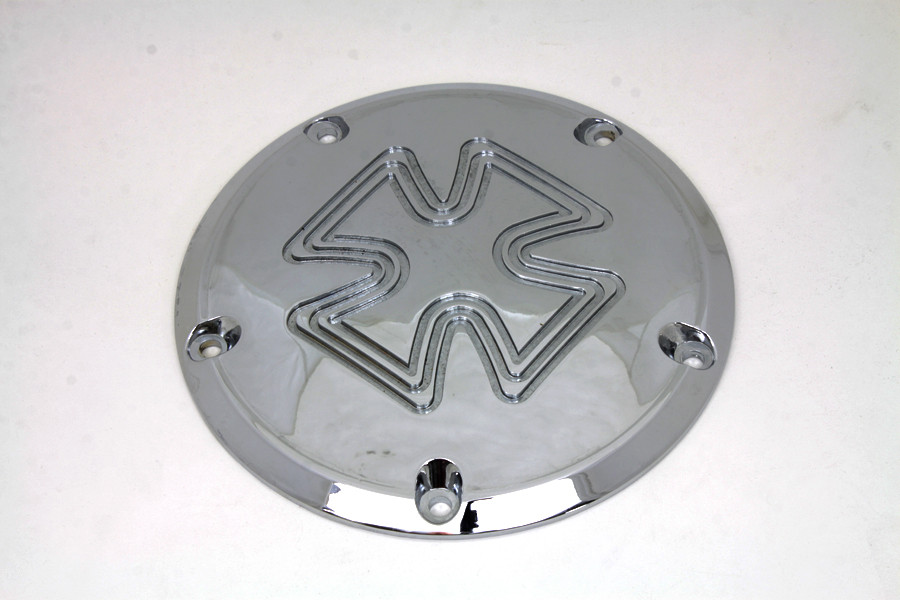 V-Twin - Iron Cross Derby Cover Chrome Billet