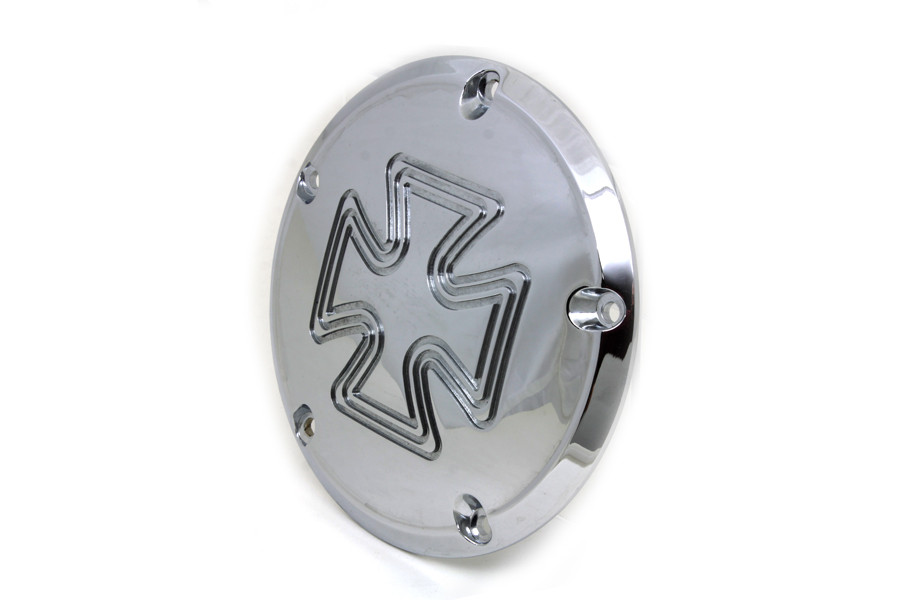 V-Twin - Iron Cross Derby Cover Chrome Billet