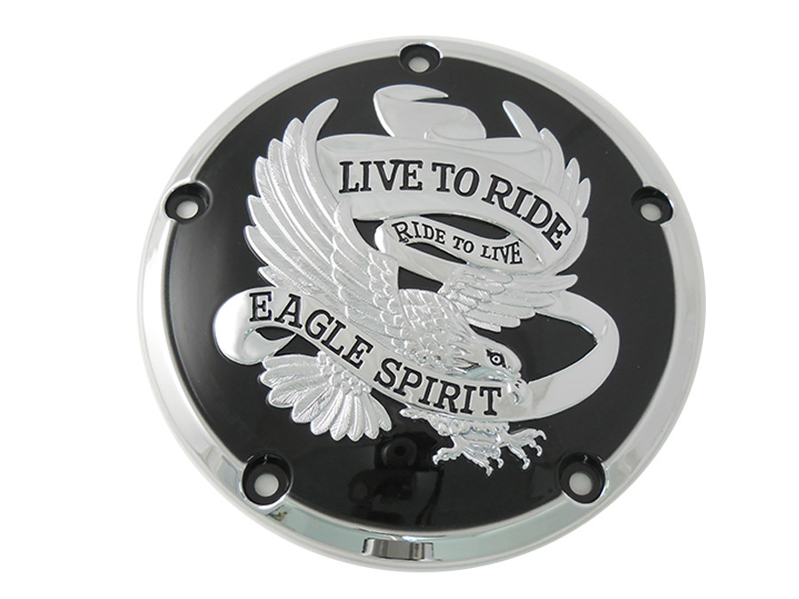 V-Twin #75592B - Eagle Spirit Derby Cover Black