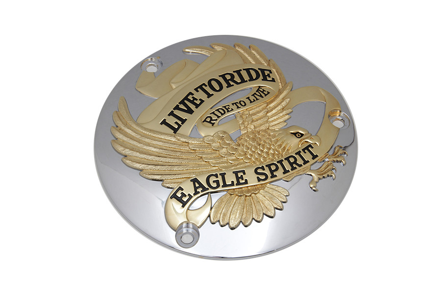 V-Twin #71941 - Eagle Spirit Derby Cover Gold Inlay