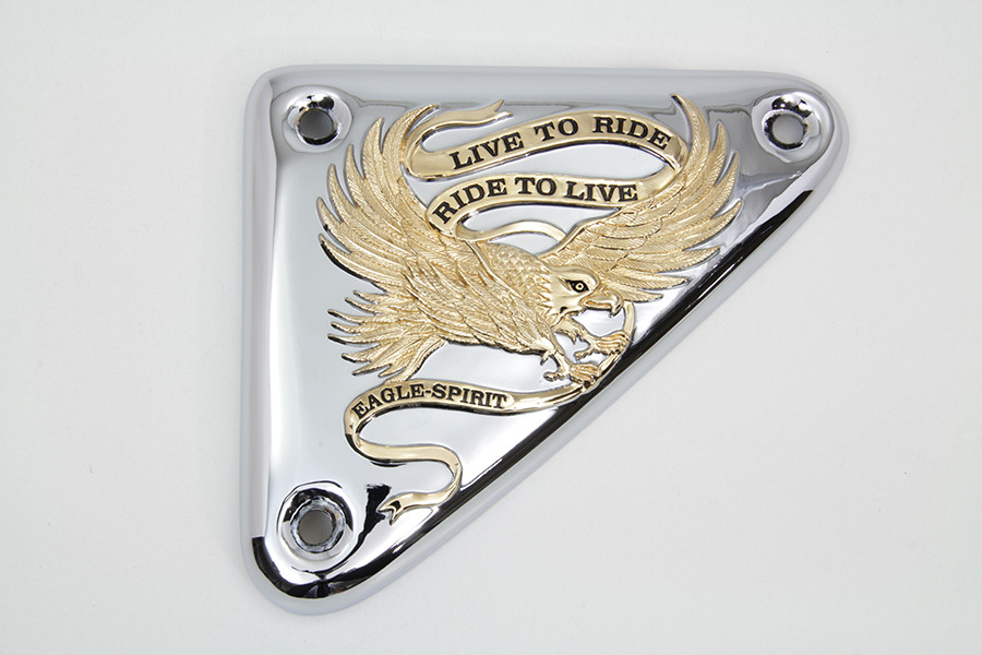V-Twin #74159 - Eagle Spirit Ignition Module Cover Gold Inlay
