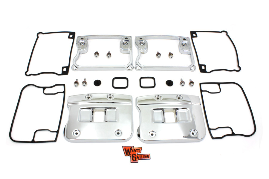 Motorshop #73156 - Wyatt Gatling Top Rocker Box Cover and D-Ring Set Chrome