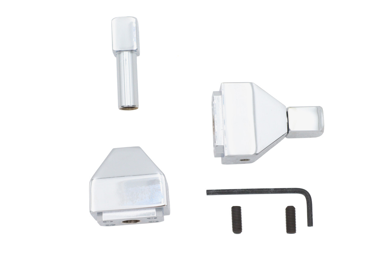 V-Twin - Chrome Rear Axle Adjuster Cap Set Pyramid Style