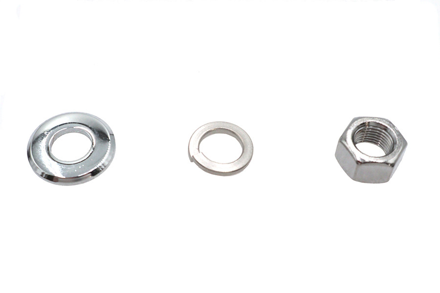 V-Twin #75981D - Chrome Front Axle Nut and Washer Kit