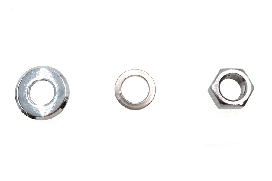 V-Twin #75981D - Chrome Front Axle Nut and Washer Kit