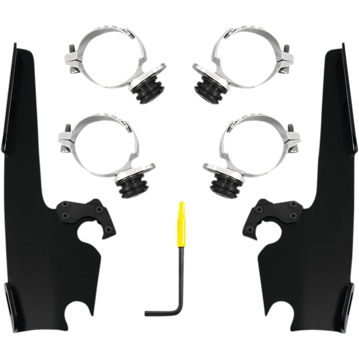 Memphis Shades #MEB2054 - Fats/Slim Windshield Trigger Lock Complete Mount Kit - Black - XL