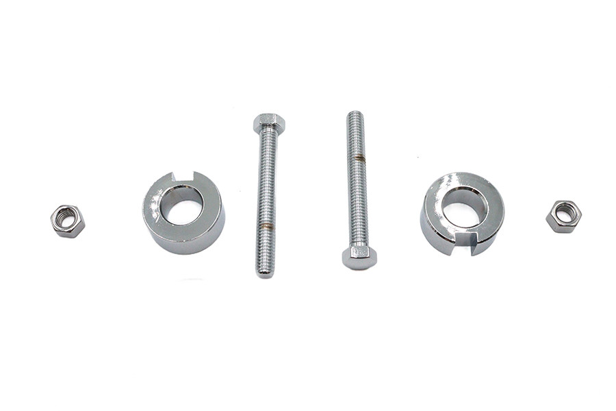V-Twin - Chrome Rear Axle Adjuster Kit