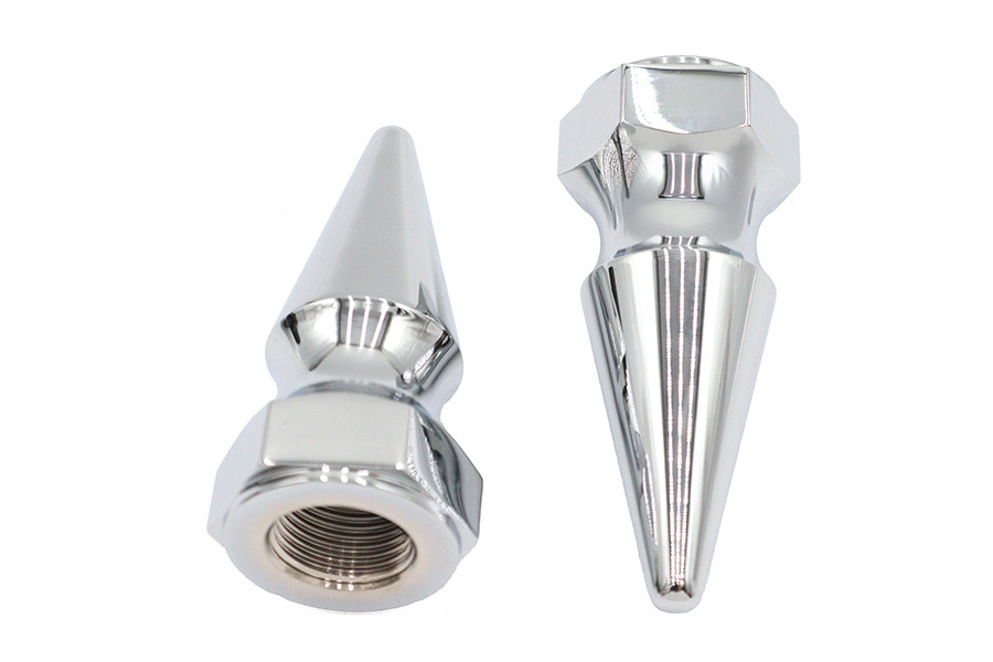 V-Twin - Chrome Axle Nut Kit Pike Style