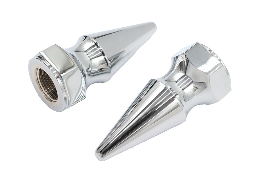V-Twin - Chrome Axle Nut Kit Pike Style