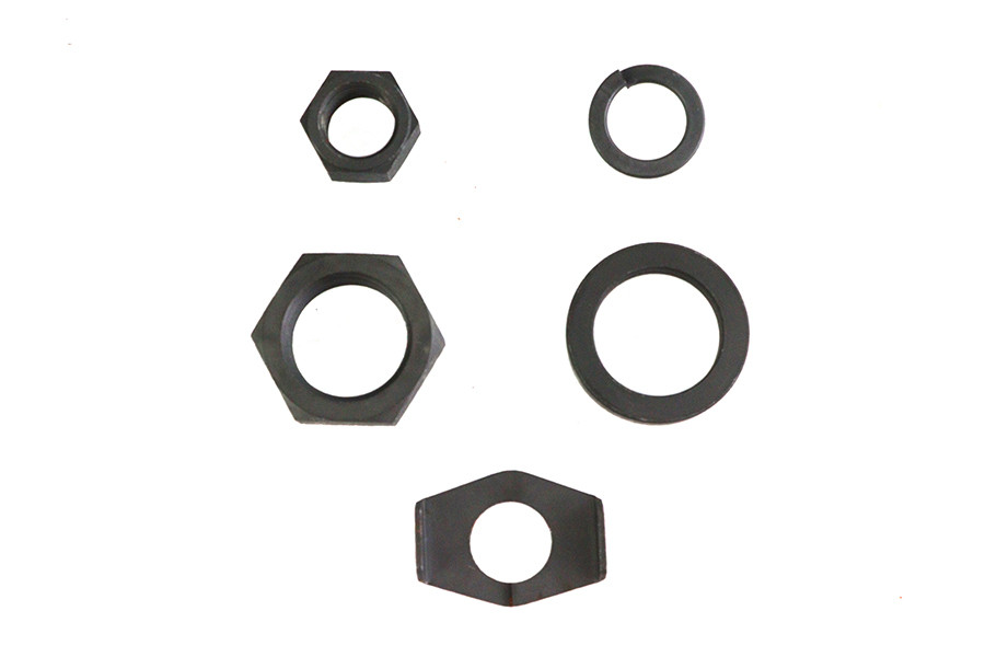 V-Twin - Parkerized Rear Axle Nut and Lock Kit