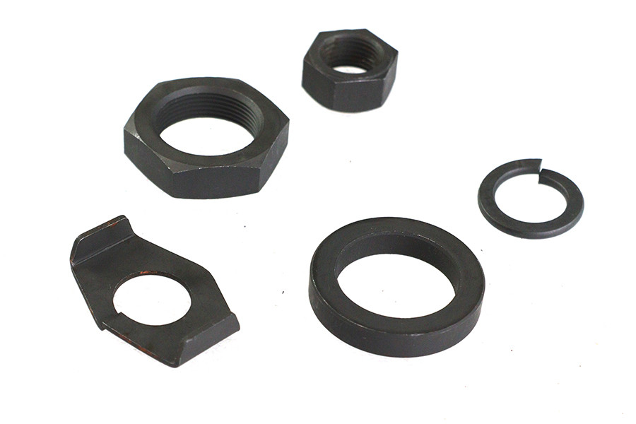 V-Twin - Parkerized Rear Axle Nut and Lock Kit