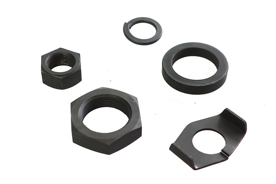 V-Twin - Parkerized Rear Axle Nut and Lock Kit