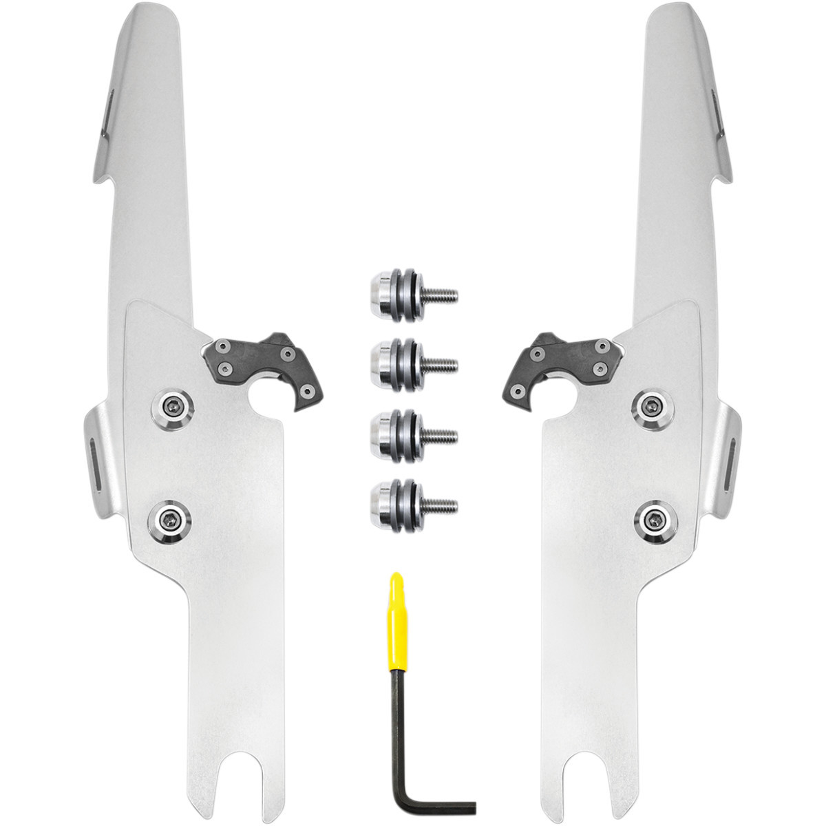 Memphis Shades #MEK2041 - Batwing Fats/Slim Mounting Kit - Polished - FLHRS/XS