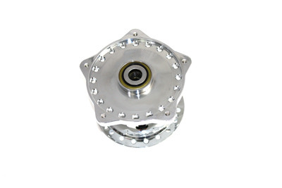 V-Twin #19377 - Chrome Front Wheel Hub Clover Style