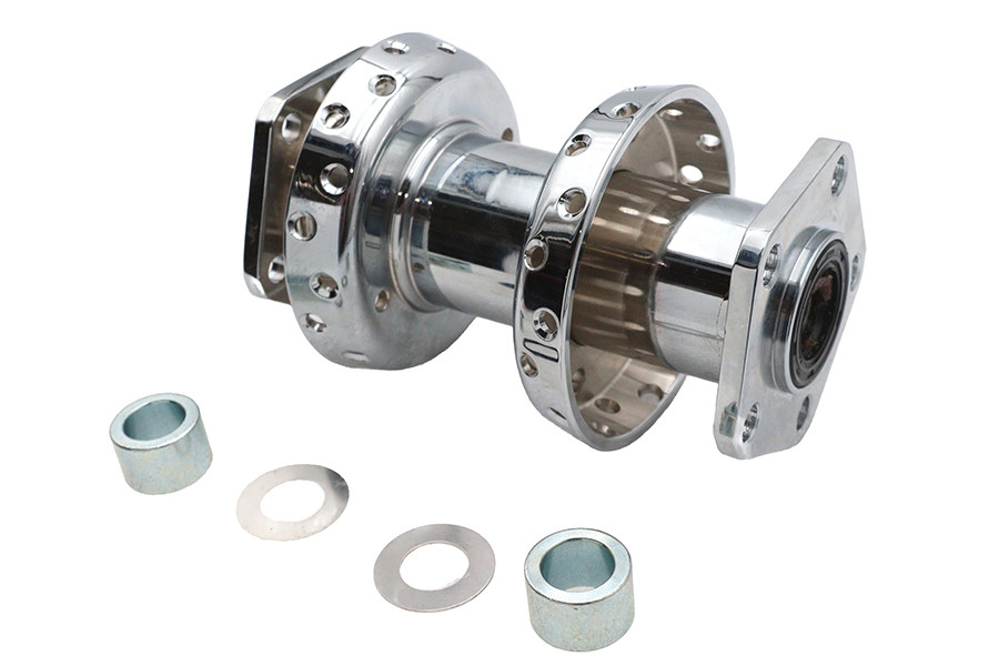 V-Twin - 40 Spoke Extra Wide Offset Dual Flange Rear Hub Chrome