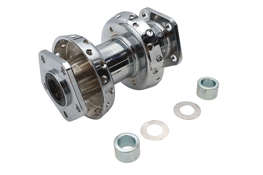 V-Twin - 40 Spoke Extra Wide Offset Dual Flange Rear Hub Chrome